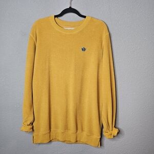 Dutch Bros Mustard Inside‎ Out Sweatshirt 100% Cotton Size Large Unisex Terry